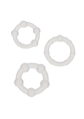 Alpha Liquid Silicone Beaded Rings - Clear - Set